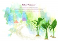 绿色韩国花朵背景图片