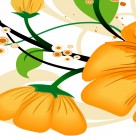 黄色花朵三联画挂画图片