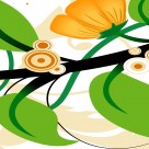 黄色花朵三联画挂画图片