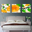 黄色花朵三联画挂画图片