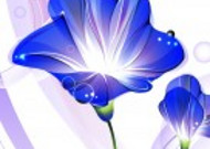 浪漫紫色花朵三联画图片
