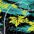 蓝色花朵三联挂画图片