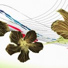 缤纷花朵三联挂画图片