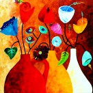 抽象派三联挂画图片大全