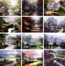 风景三联油画图片大全