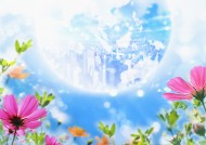 花朵和地球设计图片