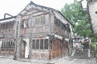 彩笔画乌镇图片大全