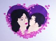 人物、花朵纸雕图片