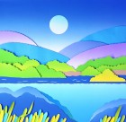 日出日落纸雕图片