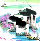 江南水乡夏天水墨图片