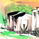 江南水乡夏天水墨图片