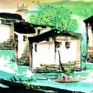 江南水乡夏天水墨图片