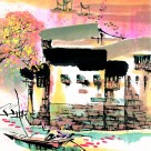 江南水乡秋天水墨图片