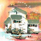 江南水乡秋天水墨图片