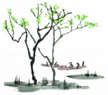 古树水墨画图片