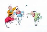 古代儿童玩耍绘画图片