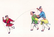 古代儿童玩耍绘画图片