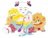 水彩人物年画图片