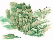 国画石壑图片