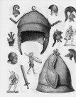 手绘古代兵器盔甲图片