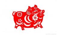 金猪剪纸图片