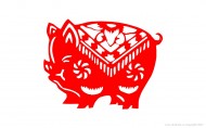金猪剪纸图片