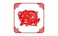 金猪剪纸图片