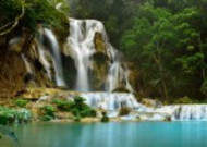 唯美的山间瀑布自然风景图片