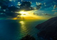 黄昏的大海夕阳风景图片