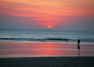 海边夕阳剪影图片