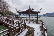 浙江海宁盐官古城雪景图片