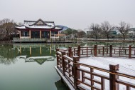 浙江海宁盐官古城雪景图片