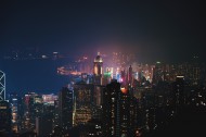 灯火通明的香港夜景图片