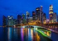新加坡优美城市夜景图片