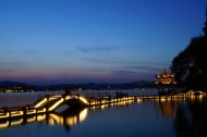 浙江杭州西湖夜景图片大全