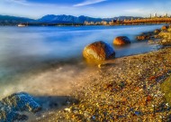 加拿大温哥华基斯兰奴海滩傍晚风景图片大全