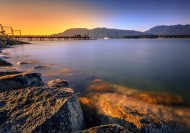 加拿大温哥华基斯兰奴海滩傍晚风景图片大全