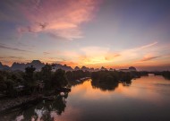 广西桂林漓江晚霞风景图片大全