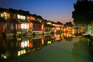 浙江西塘古镇夜色图片