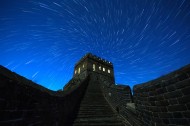 河北金山岭长城夜空图片