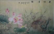 荷花国画桌面壁纸