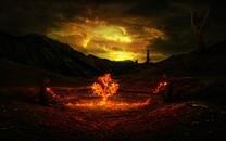 火元素科幻背景图片