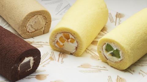 美味的瑞士卷糕点图片