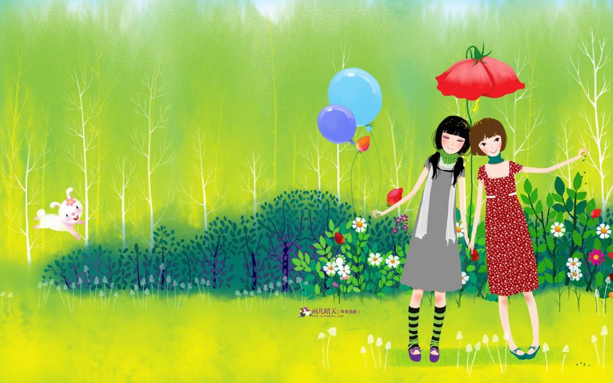 画儿晴天少女图片大全