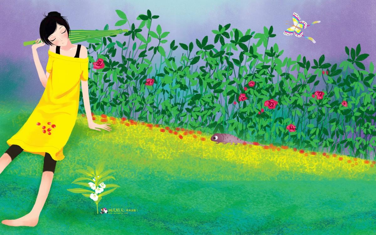 画儿晴天少女图片大全