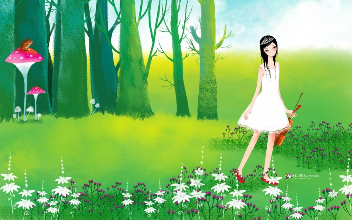 画儿晴天少女图片大全