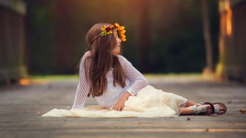 森林系女孩图片