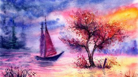 好看的水彩画图片