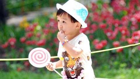 可爱宝贝户外摄影图片