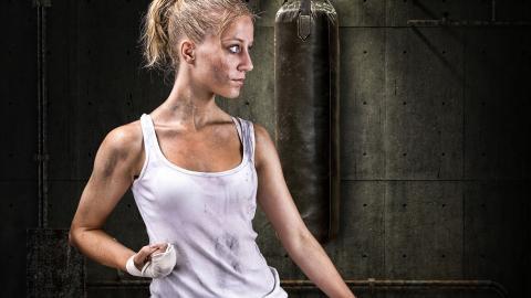 女子搏击运动图片